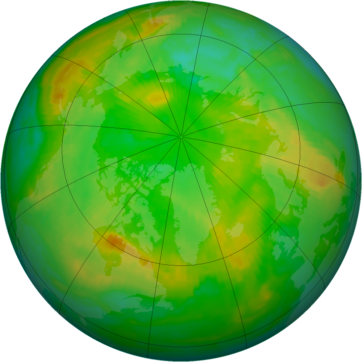 Arctic ozone map for 18 June 2000